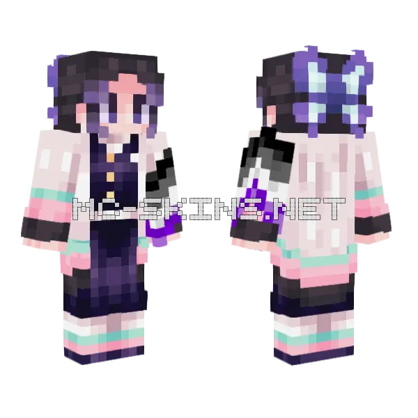 Shinobu With Ace Flag Minecraft skin, front and back