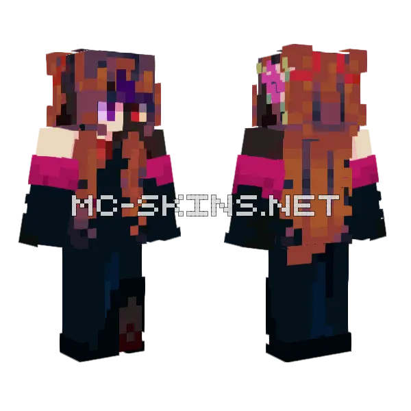 Shiny Girl Minecraft skin, front and back
