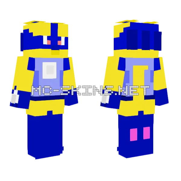 Shiny Lukario Minecraft skin, front and back