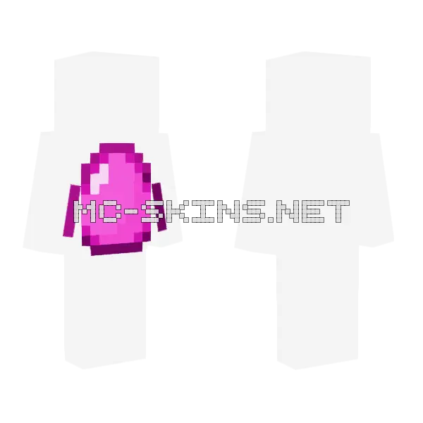 Shiny Pink Egg Minecraft skin, front and back