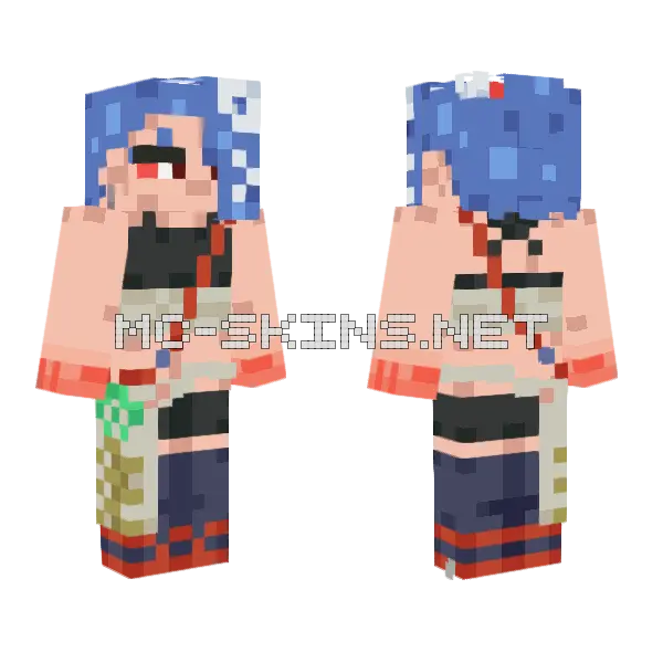 Shiver Splatoon Raiders Minecraft skin, front and back