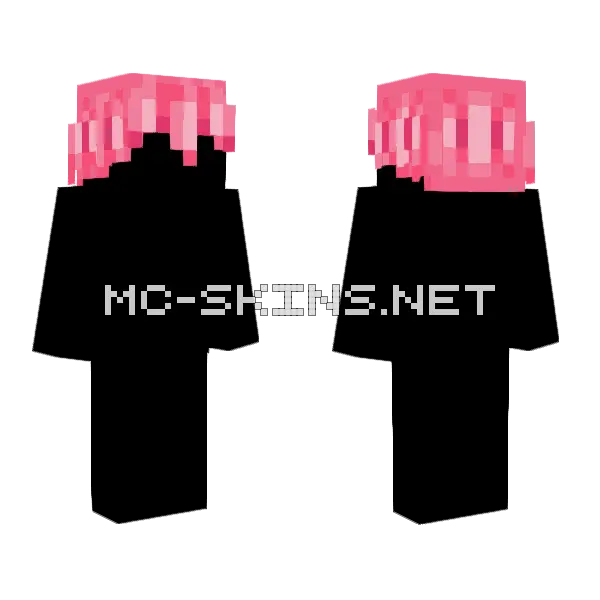Short Bright Pink Hair Base Minecraft skin, front and back