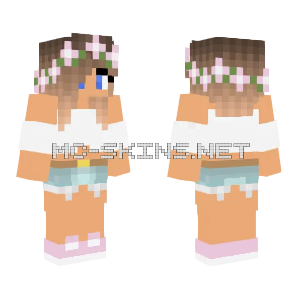 Short Hair City Girl Minecraft skin, front and back