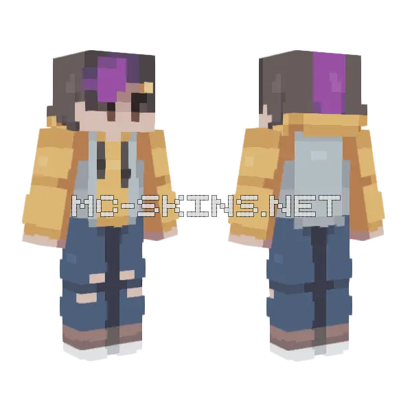 Shorter Wong Minecraft skin, front and back