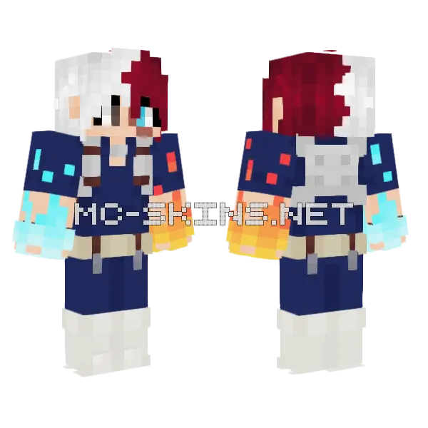 Shoto My Hero Academia Minecraft skin, front and back