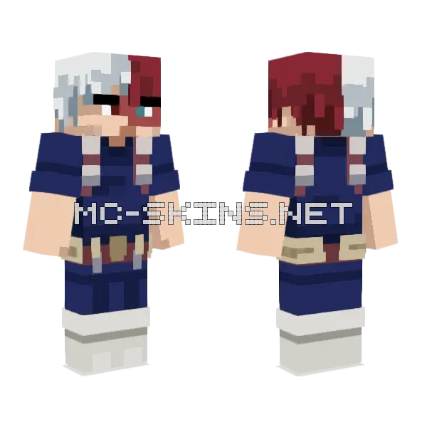 Shoto Todoroki Minecraft skin, front and back