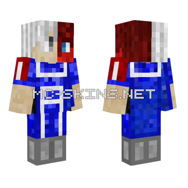 Shoto Todoroki Minecraft skin, front and back