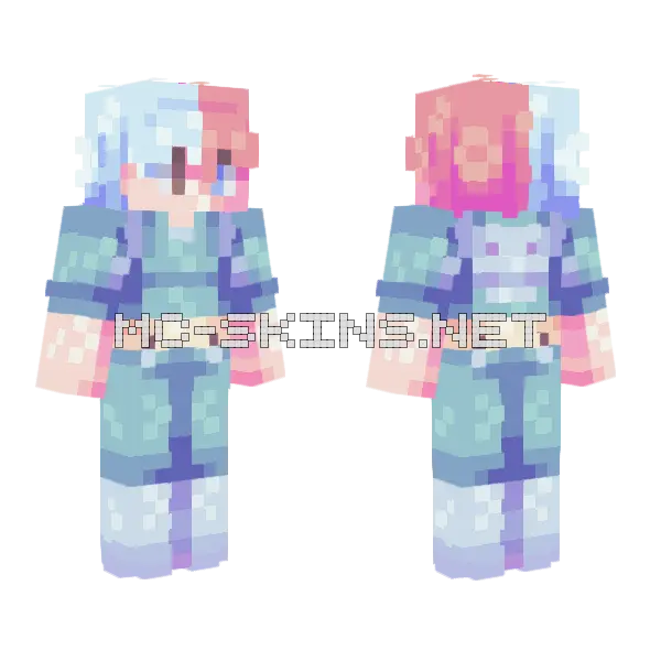 Shoto Todoroki Minecraft skin, front and back