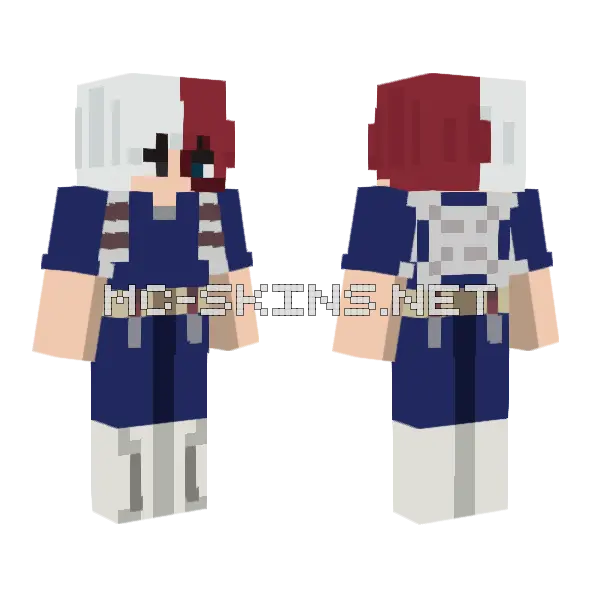 Shoto Todoroki My Hero Academia Minecraft skin, front and back