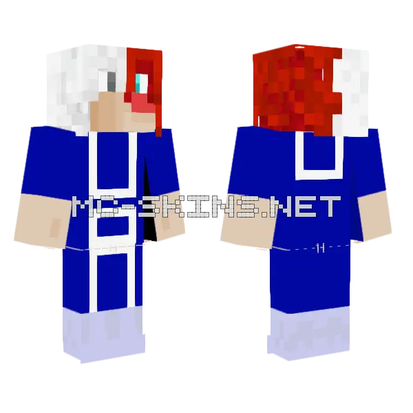 Shouto Todoroki Minecraft skin, front and back