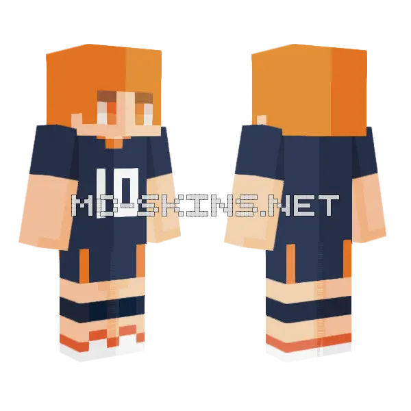 Shoyo Hinata Haikyu Minecraft skin, front and back