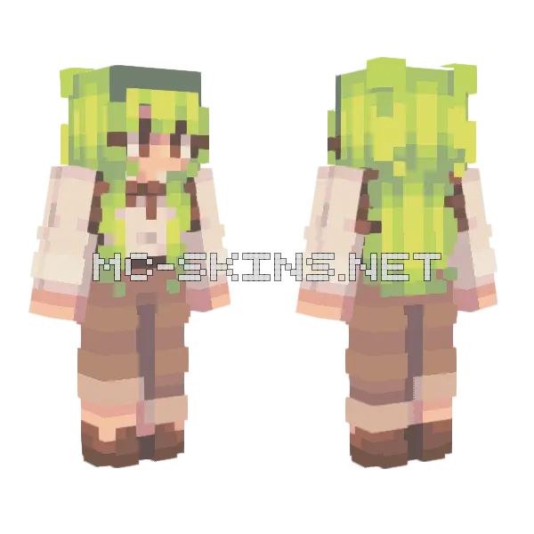 Shrek Minecraft skin, front and back