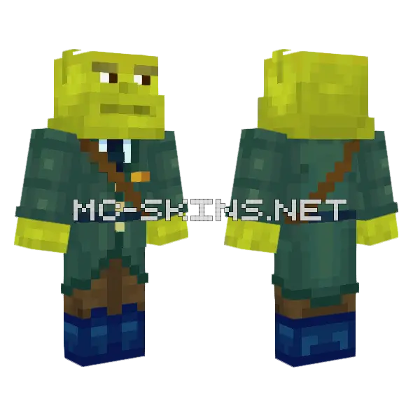 Shrek Officer Minecraft skin, front and back