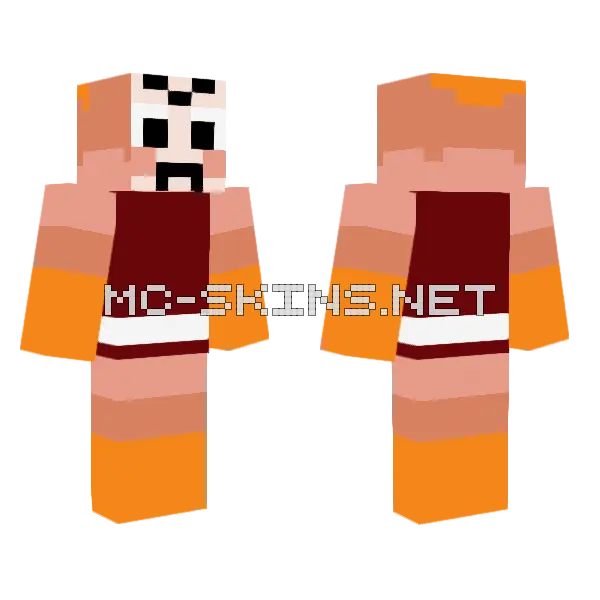 Shrimpo Minecraft skin, front and back