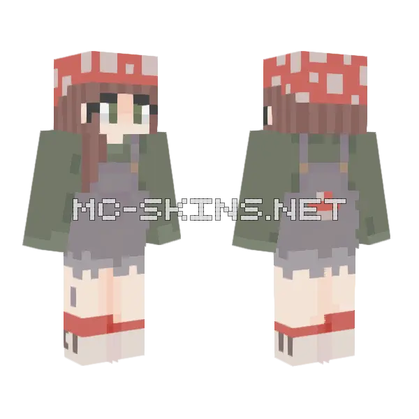 Shroom Girl Minecraft skin, front and back