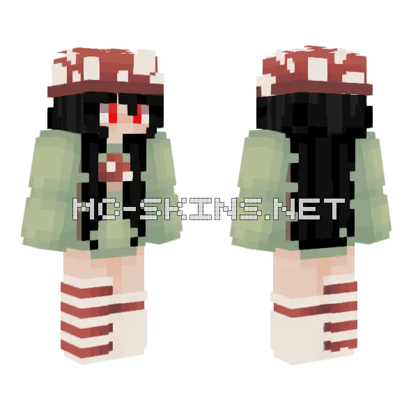 Shrooms Girl Minecraft skin, front and back