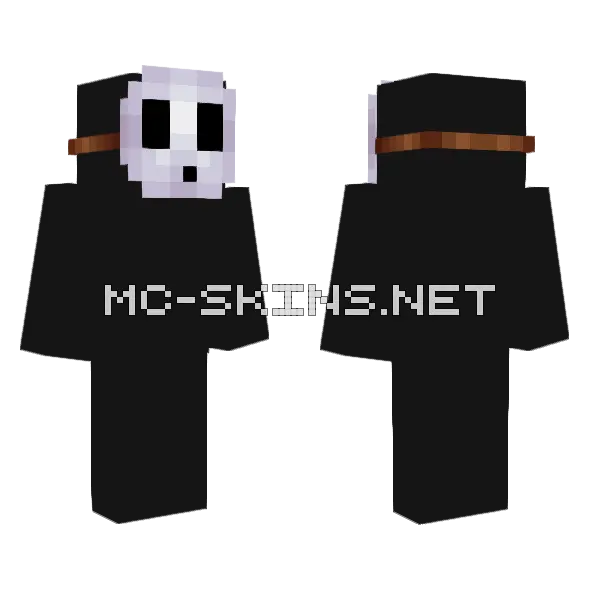 Shy Guy Mask Minecraft skin, front and back