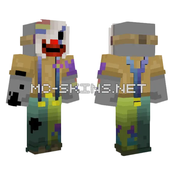 Sid Mike The Clown Minecraft skin, front and back