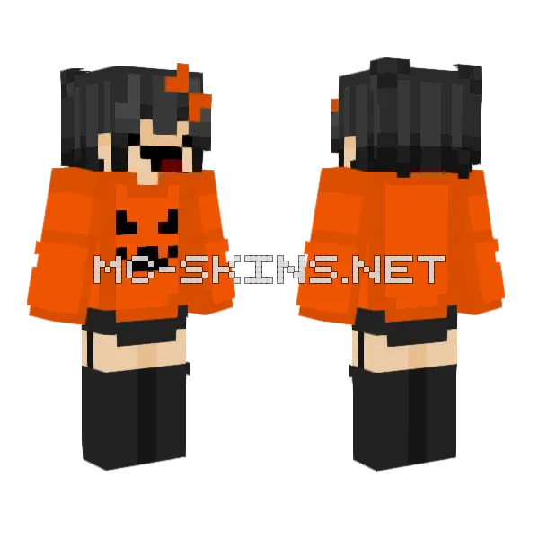 Silly Halloween Girl Minecraft skin, front and back