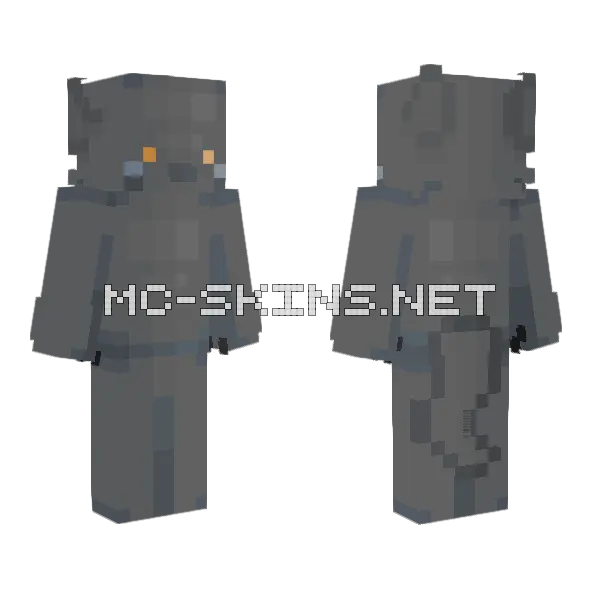 Silver CE Minecraft skin, front and back