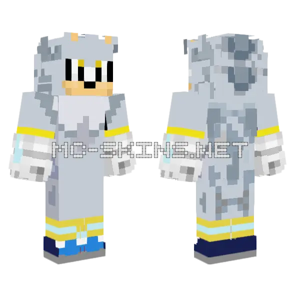 Silver Fox Minecraft skin, front and back