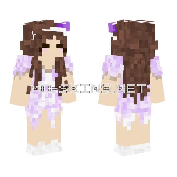 Silver Girl Skin Minecraft skin, front and back