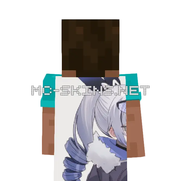 Silver Wolf Angry Minecraft cape worn on a player