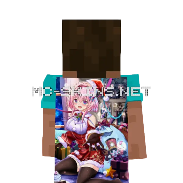 Silver Wolf Christmas Minecraft cape worn on a player