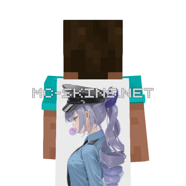 Silver Wolf Police Minecraft cape worn on a player