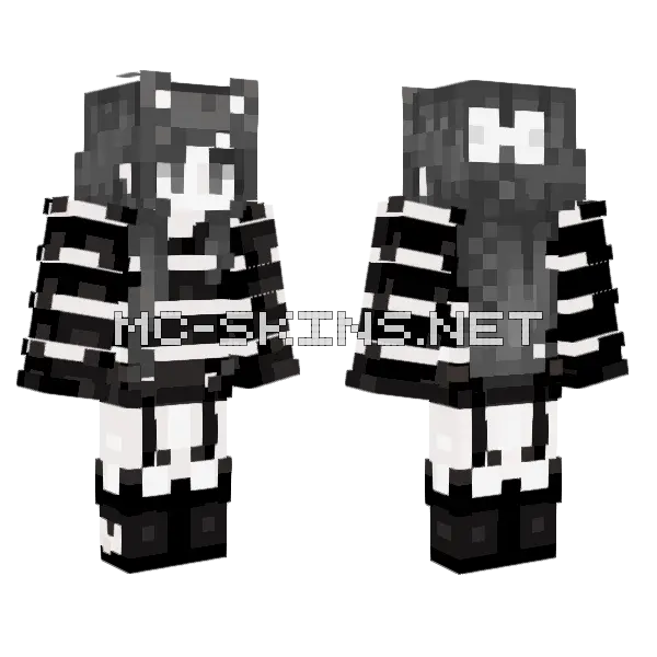 Simone Monochrome Minecraft skin, front and back