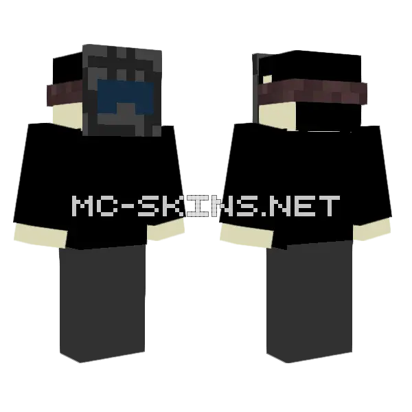 Simple Black And White Minecraft skin, front and back