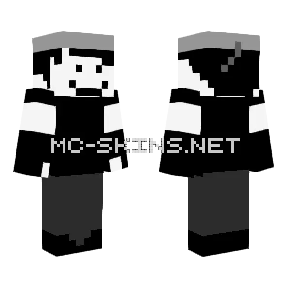 Simple Black and White Outfit, front and back
