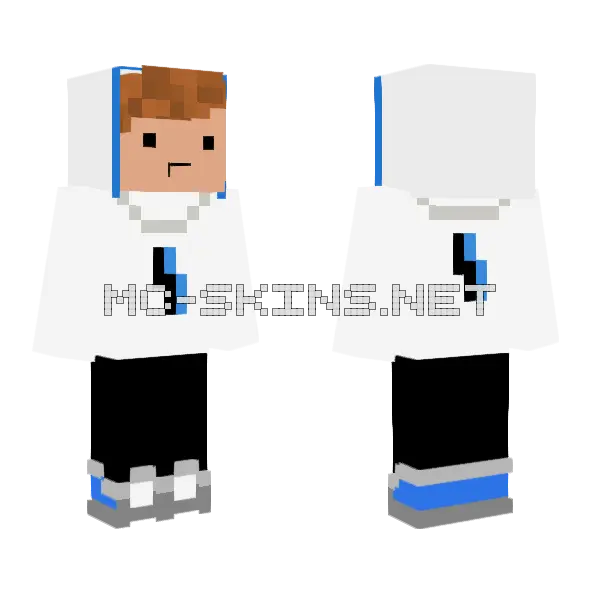 Simple Blue Trim Boy Minecraft skin, front and back