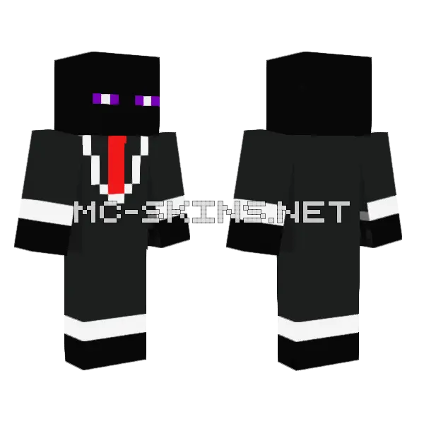 Simple Enderman Suit Minecraft skin, front and back