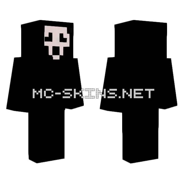 Simple Ghostface Minecraft skin, front and back