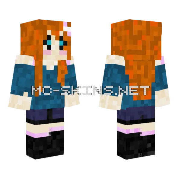 Simple Girl Minecraft skin, front and back