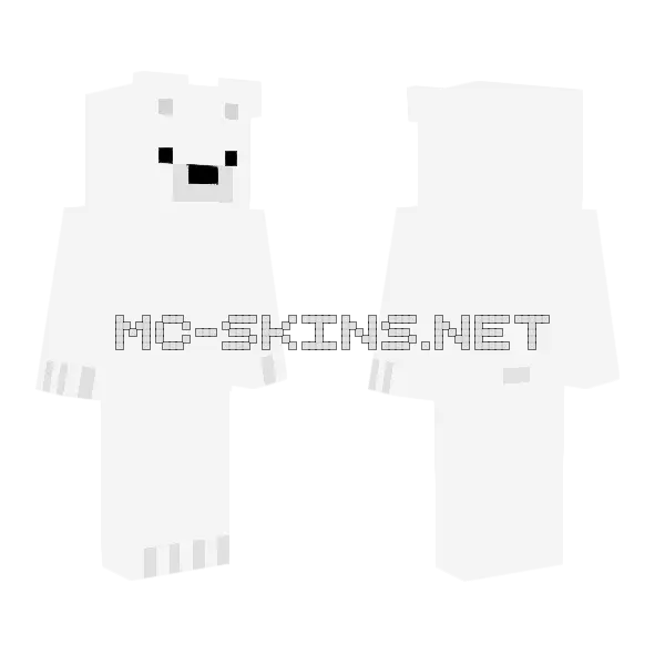 White Ice Bear, front and back