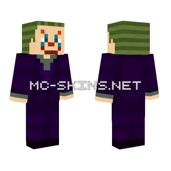 Simple Joker Minecraft skin, front and back