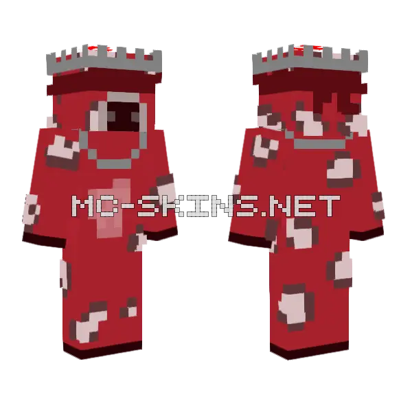 Simple Mooshroom Minecraft skin, front and back