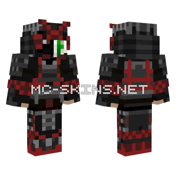 Simple Samurai Minecraft skin, front and back
