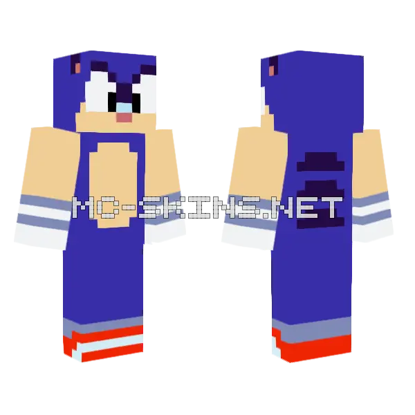 Simple Sonic Minecraft skin, front and back