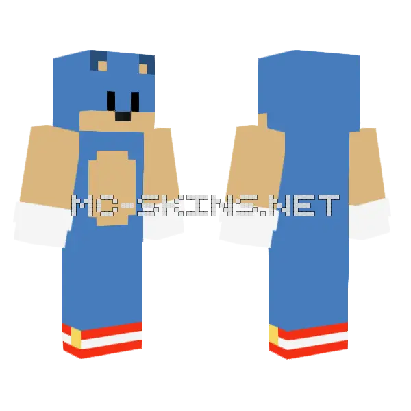 Simple Sonic Skin Minecraft skin, front and back