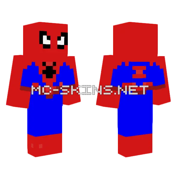 Simple Spiderman Minecraft skin, front and back