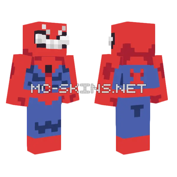 Simple Spiderman Minecraft skin, front and back