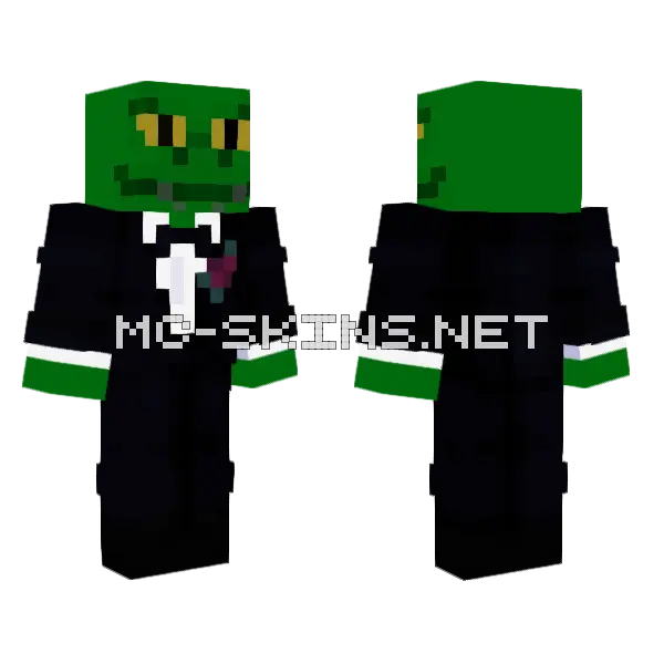 Simplistic Fart Lizard Minecraft skin, front and back