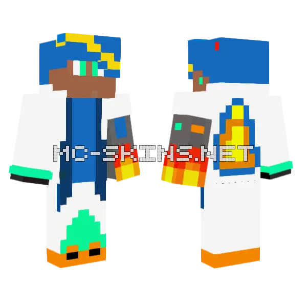Sinami Blue Minecraft skin, front and back