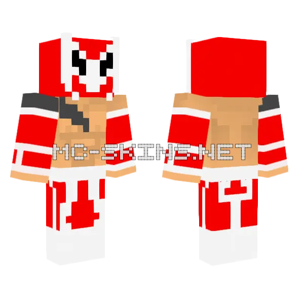Sincarared Red Boxer Minecraft skin, front and back