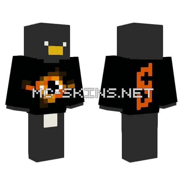 Singularity Penguin Minecraft skin, front and back