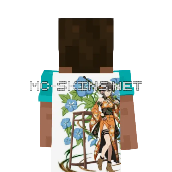 Sinon Kimono cape, outside and lining