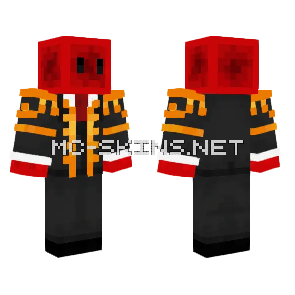 Sir Redwire Minecraft skin, front and back